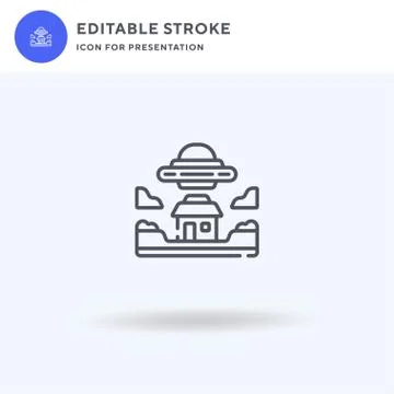 Ufo icon vector, filled flat sign, solid pictogram isolated on white, logo Stock Illustration
