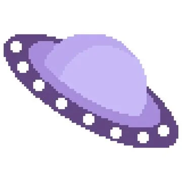 Ufo illustration with pixel theme Stock Illustration