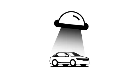 UFO Lifting Car Stock Footage 335672245