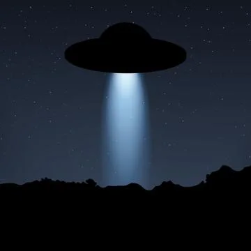 UFO light beam. Illustrazione stock