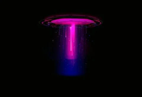 UFO light beam isolated on background. Vector illustration Stock Illustration