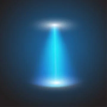 UFO light beam isolated on checkered background. Vector illustration Stock Illustration