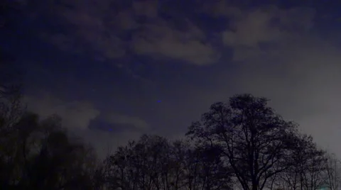 The UFO light spots above the forest at night. Shot with Red Cinema Camera Stock Footage 49272659