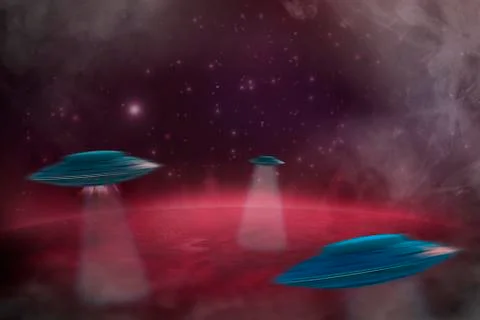 Ufo with a luminous beam Stock Illustration