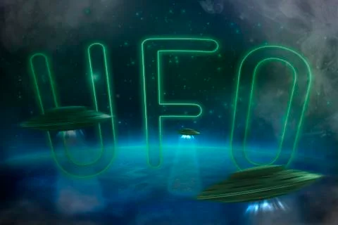 Ufo with a luminous beam Stock Illustration