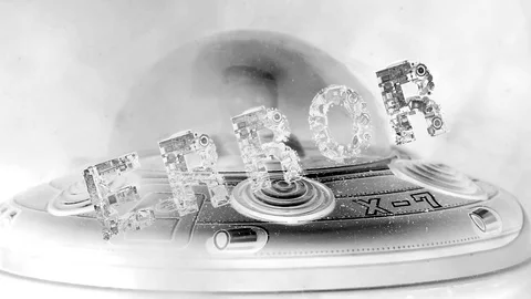 Ufo mono chrome error Stock Footage 114058420