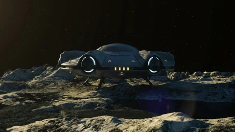 UFO on the Moon Video stock 99585244
