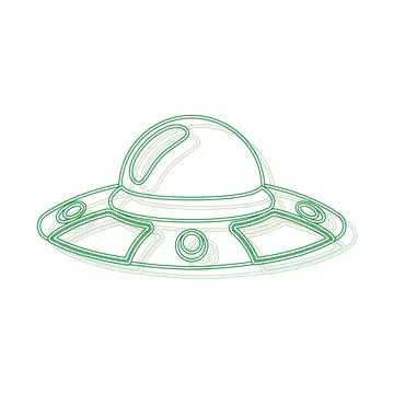 UFO outline design. Vector Stock Illustration