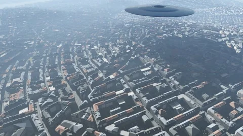 UFO over the city Stock Footage 61494075