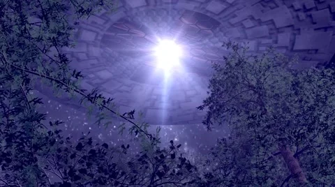 UFO over forest Video stock 64673348