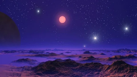 UFO over Misty Planet Vídeo Stock 126808536