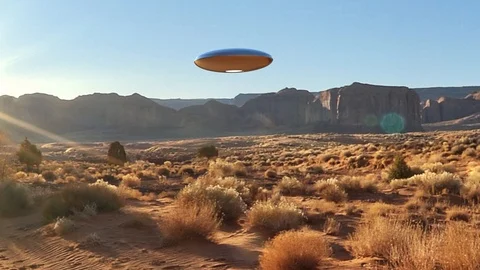 UFO Over Nevada Stock Footage 117124149