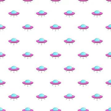 UFO pattern, cartoon style Stock Illustration