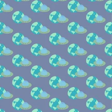 Ufo planet pattern background Illustrazione stock