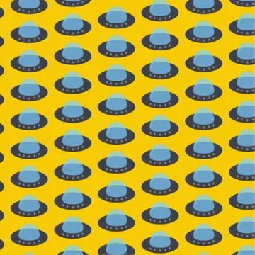 Ufo planet pattern background Illustrazione stock