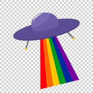 UFO rainbow Stock Illustration