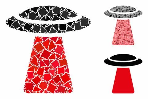 UFO ray Composition Icon of Rugged Elements 스톡 일러스트