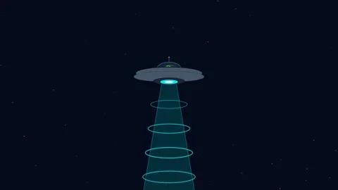 Ufo Scanner Beam Loop Animation for Scifi and Technology Projects 動画素材 335257104