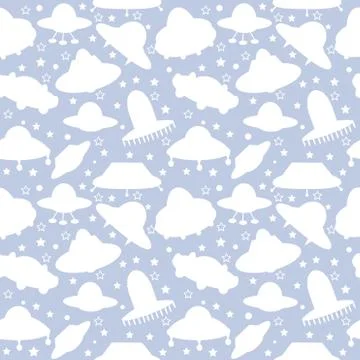 UFO seamless pattern, background for kids Stock Illustration