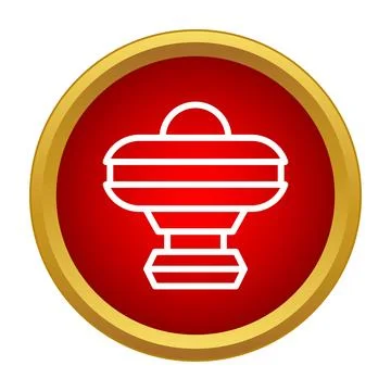 Ufo shaped tower icon in simple style Ilustração Stock