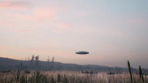 UFO Sighting Close to City Stock Footage 284357213