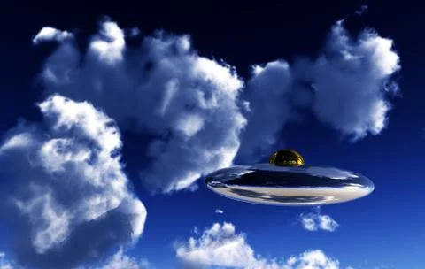 UFO In Sky Stock Illustration