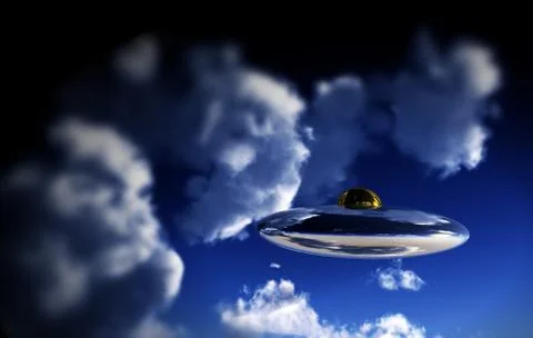 UFO In Sky Stock Illustration