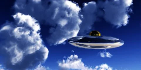 UFO In Sky Stock Illustration