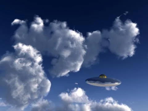 UFO In Sky Stock Illustration