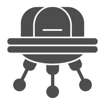 UFO solid icon. Space aliens vector illustration isolated on white. Spaceship Ilustración de archivo