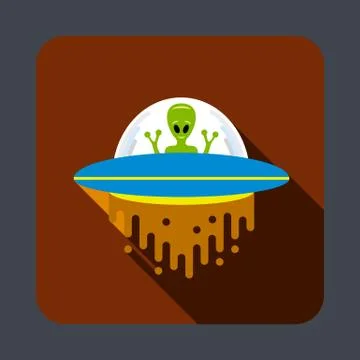 Ufo in space concept background, cartoon style Stock Illustration