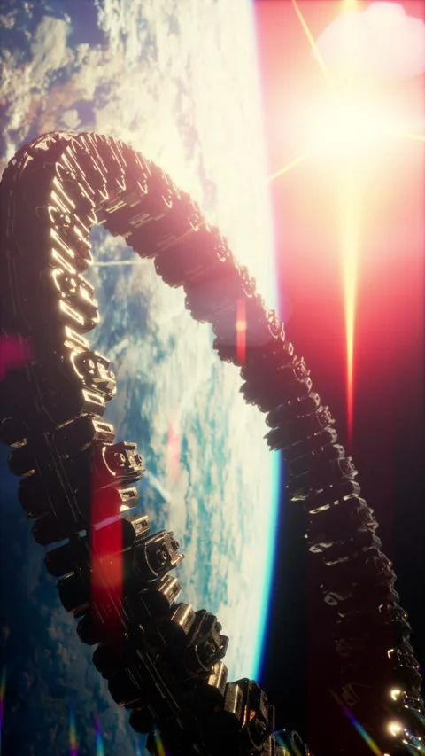 UFO Spaceship Hovering in the sky elements furnished by NASA, vertical Stock Footage 276363801