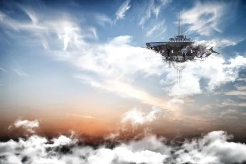 Ufo spaceship Stock Illustration