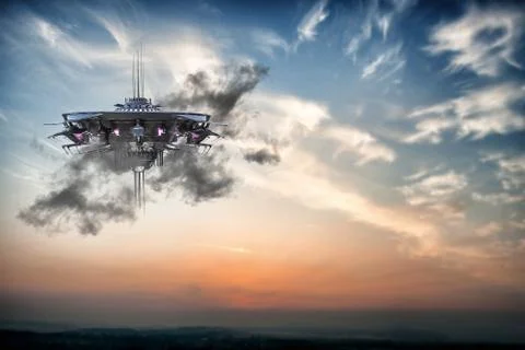 Ufo spaceship Stock Illustration