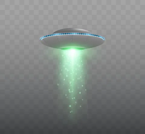 UFO spaceship with light beam Stock Illustration