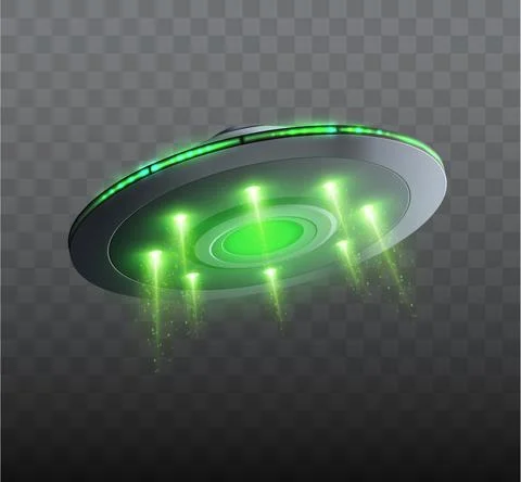UFO spaceship with light beam Stock Illustration