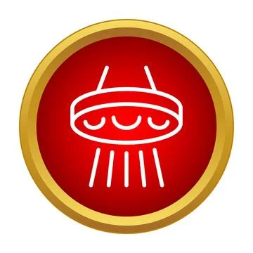 Ufo spaceship sending light beam icon Stock Illustration
