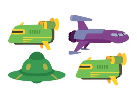 UFO spaceship vector isolated Stock Illustration