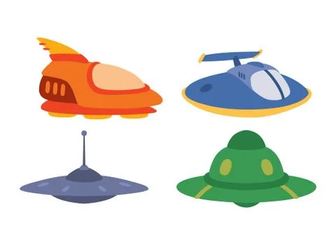 UFO spaceship vector isolated Stock Illustration