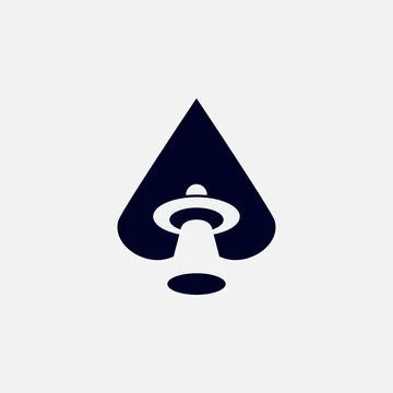 UFO Spade Logo Stock Illustration