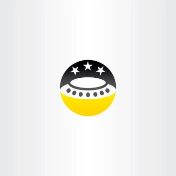 Ufo star night sky vector icon Stock Illustration