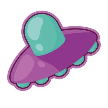 Ufo sticker retro Stock Illustration
