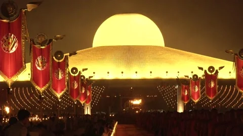 UFO Temple Glow Stock Footage 62770296