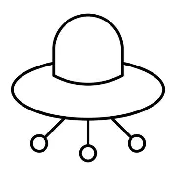 UFO thin line icon. Alien spaceship vector illustration isolated on white Stock Illustration