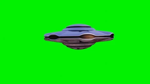 UFO transition on green screen. Alien flying saucer isolated on green screen bac Video stock 260865488