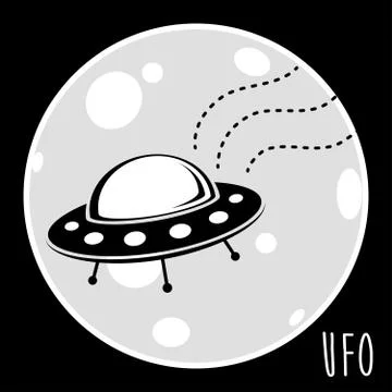 UFO (unidentified flying object). Flying saucer Stock Illustration