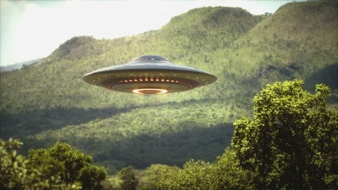 UFO - Unidentified Flying Object - Seamless Looping Stock Footage 120586289