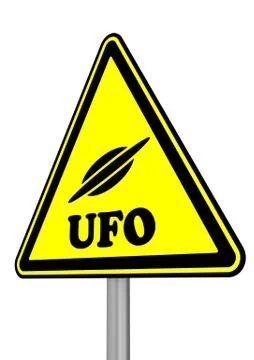 UFO (Unidentified Flying Object). Warning sign 스톡 일러스트