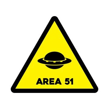 Ufo unknown flying object in yellow triangle Stock Illustration