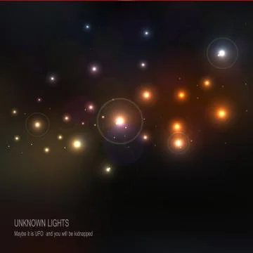 UFO Unknown Lights. Stock Illustration